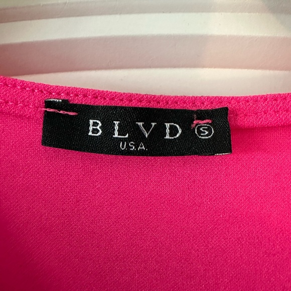 FUSHIA V NECK WRAP AROUND BLOUSE - Picture 2 of 2